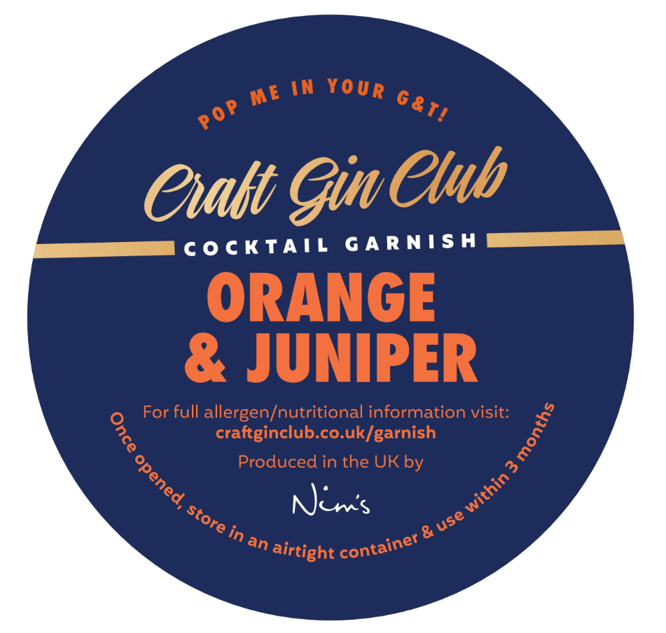 Orange & Juniper Garnish Label