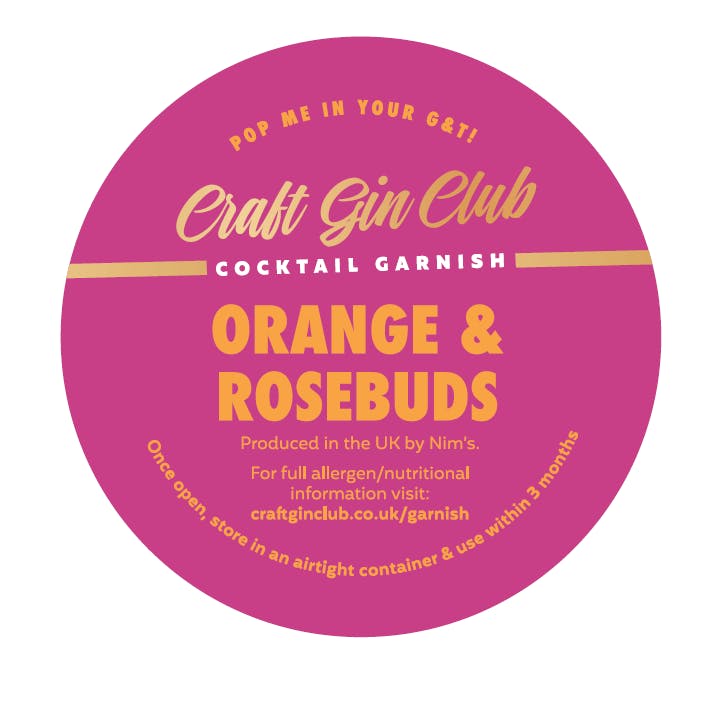 Orange & Rosebuds Garnish Label