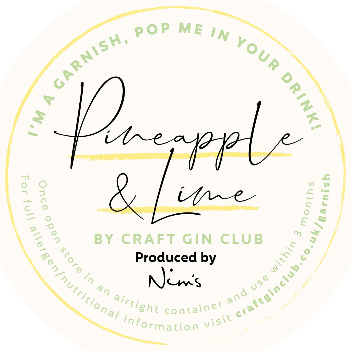 Pineapple & Lime Garnish Label