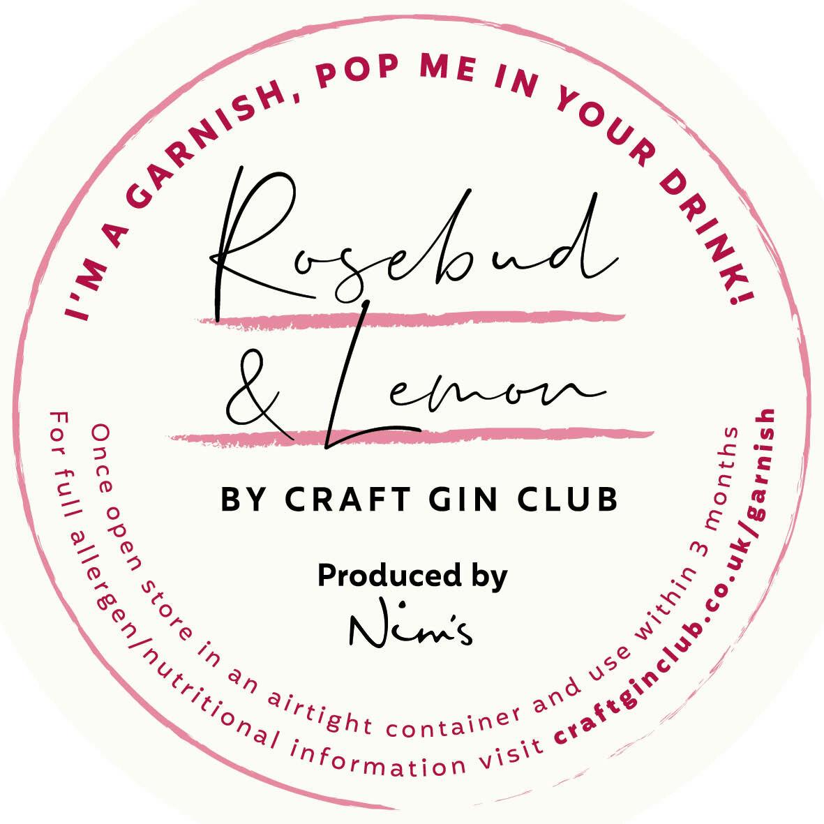 Rosebud & Lemon Garnish Label