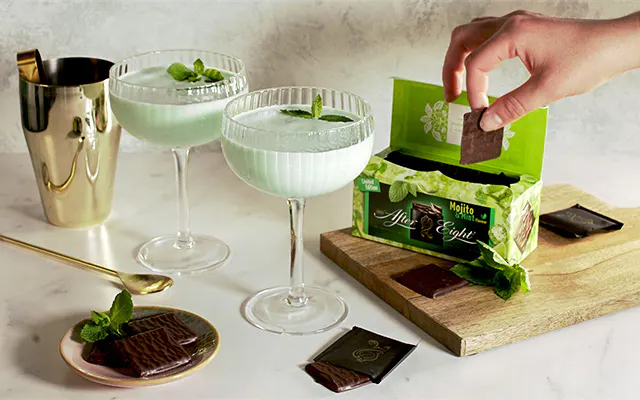 After Eight dessert cocktail in a coupe glass