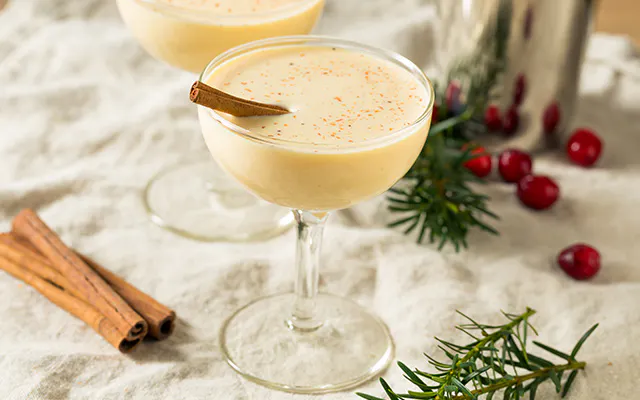 Dessert cocktail with Baileys in a coupe cocktail glass