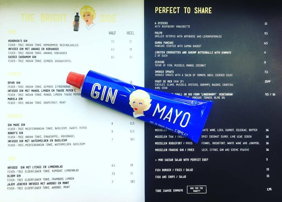 Gin Mayo at Mossel and Gin restaurant in amsterdam