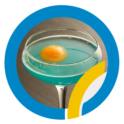 Blue star gin and tonic cocktail