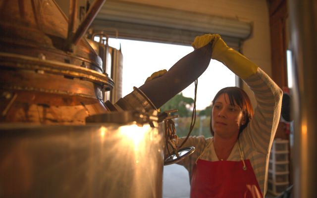 Rachel Hall at the Lighthouse gin distillery