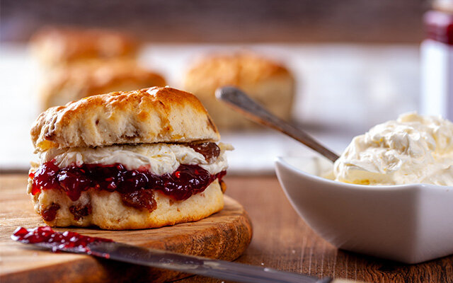 Scones and bramble jam