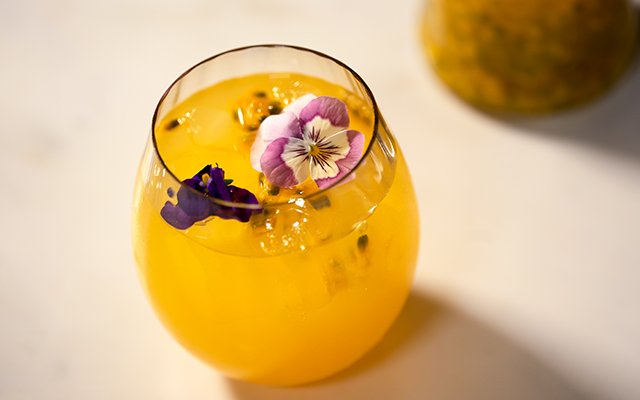 Passion fruit gin and tonic