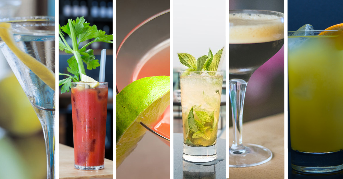 Assorted classic vodka cocktails