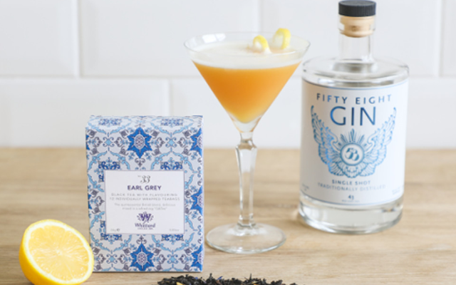 Earl grey Martini with whittard of chelsea teabags and 58 gin