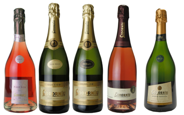 Cava bottles Codorniu Spain