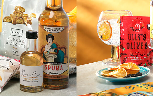 Race Car Cocktail Syrup and Orange and Juniper garnishes