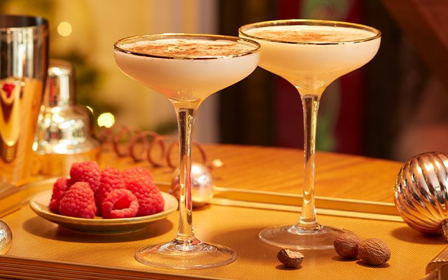 Maple Syrup Gin Flip Christmas cocktail