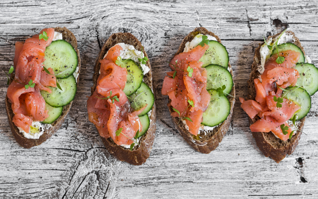 Gin-pickled Cucumber with Smoked Salmon