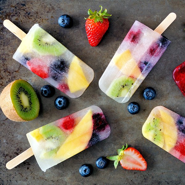 Gin and fruit ice lollies