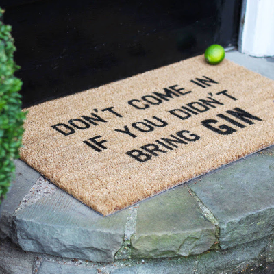 Gin lovers welcome door mat