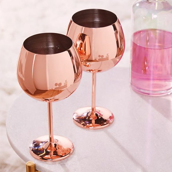 Rose Gold Balloon Gin Glasses