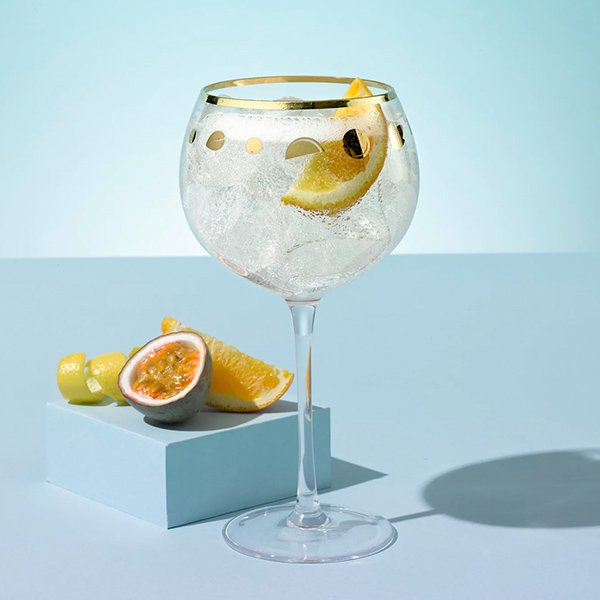 Craft Gin Club Gold rimmed copa glass