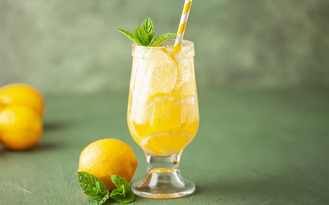 Double Dutch Cocktail with lemon and ginger and cranberry