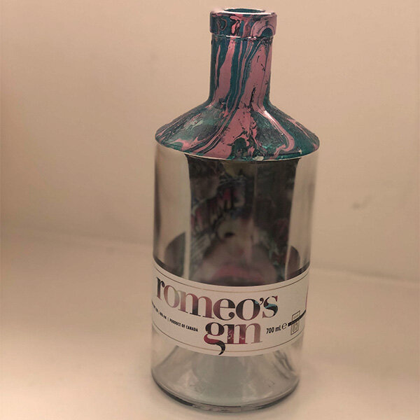 Marbled gin bottle
