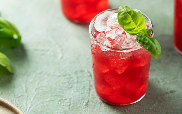 Pomegranate & Basil Smash gin cocktail recipe