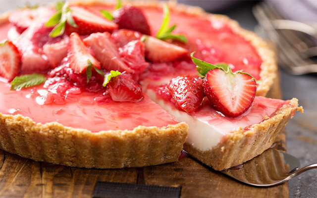Rhubarb Gin & Custard Tart