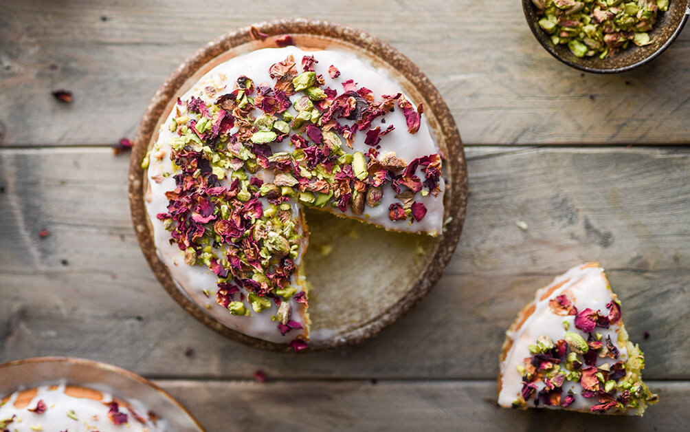 Rose Cardamom Persian Love Cake