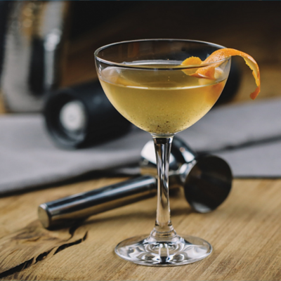 Black pepper martini with orange zest