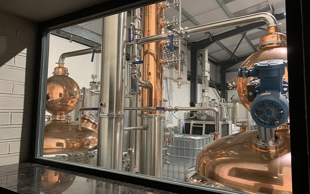 The stills at the Fynoderee Distillery