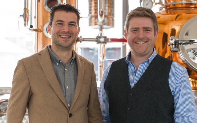 Howard Davis and Angus Lugsdin in the Salcombe Gin Distillery