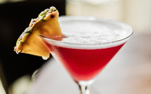 gin ,sweet vermouth ,pineapple juice and  grenadine syrup