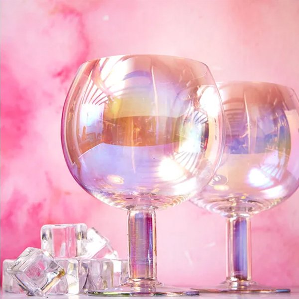 Rainbow gin glasses