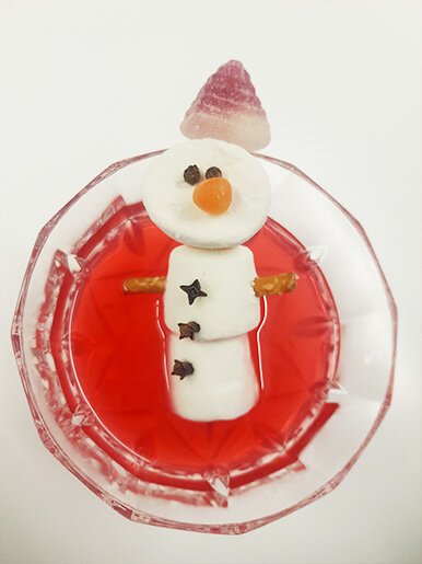 Snowman cocktail garnish suggestion