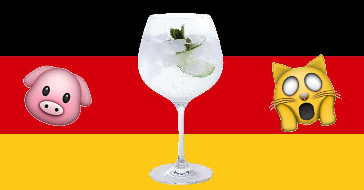 Germany katzenjammer nur ein schwein trinkt allein funny saying drinking hangover cat pig gin and tonic