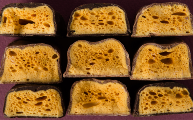 Dark chocolate honeycomb
