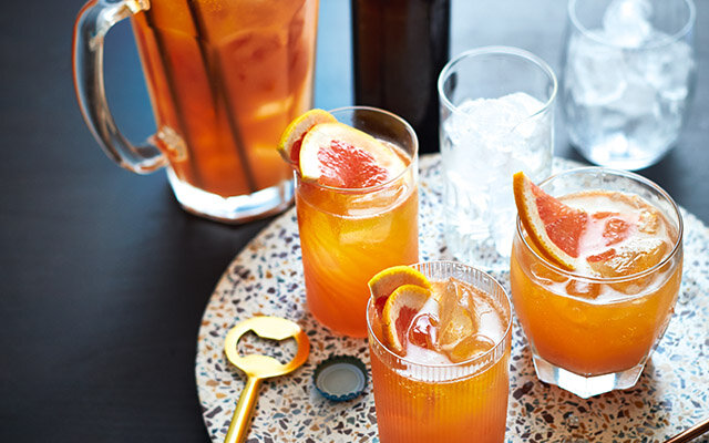 Grapefruit, gin and elderflower punch