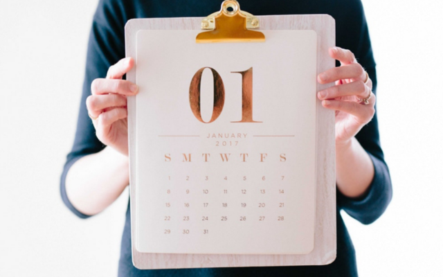 Lady holding a calendar