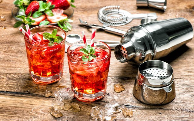 whips up a cocktail