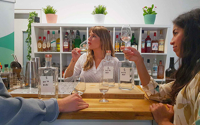 Tasting gin at Craft Gin Club HQ.