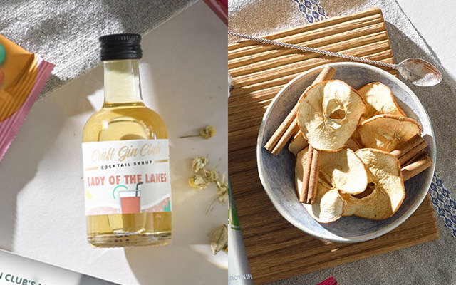 Lady of the Lakes Cocktail Syrup and Apple & Cinnamon Garnishes