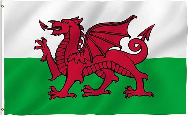 The original Red Dragon on the Welsh flag