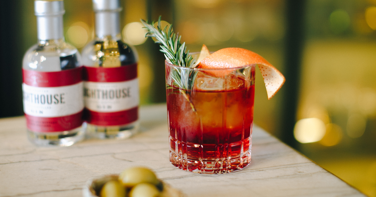 Caped Crusader Lighthouse Gin cocktail
