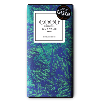 coco gin and tonic dark chocolate bar