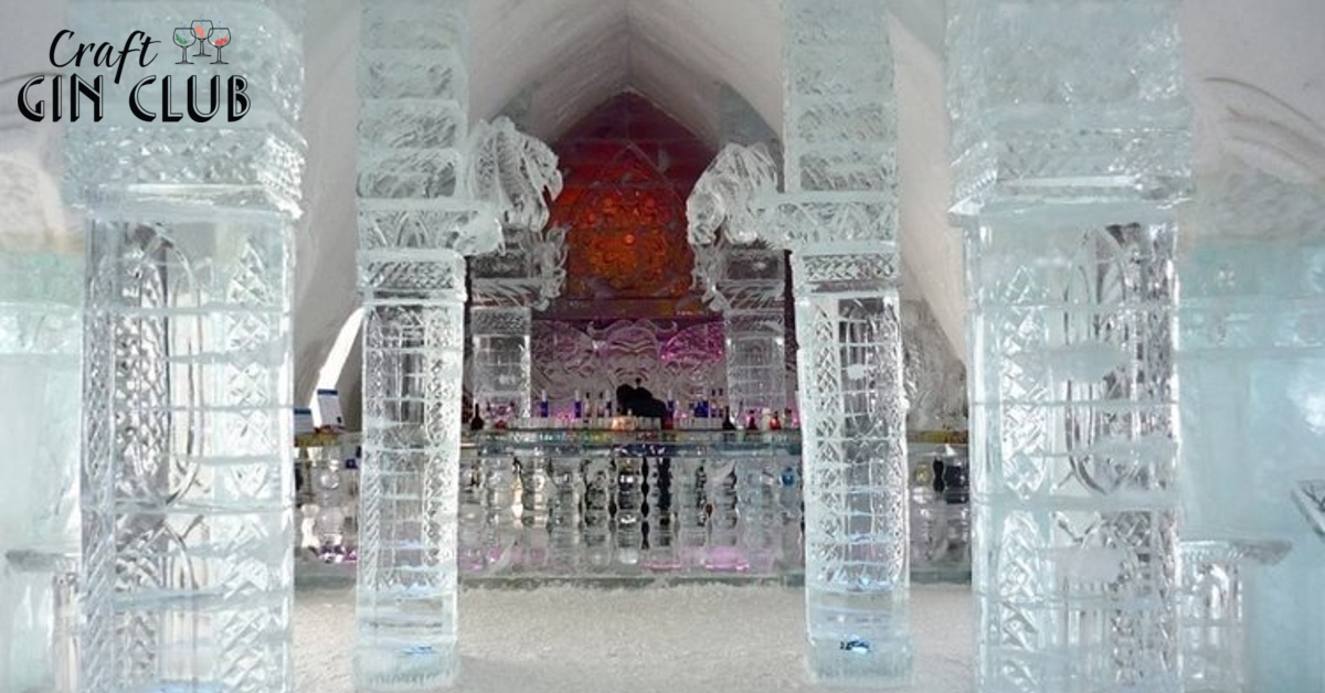 Strange unusual ice gin bar