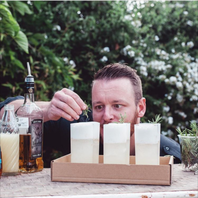 Australian bartender making cocktails