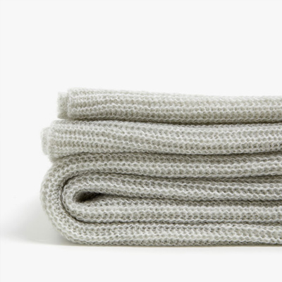 Mint Green Flecked Knit Blanket