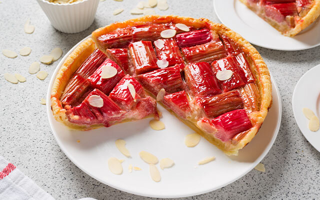 Rhubarb, ginger and almond tart recipe with gin and frangipane.jpg