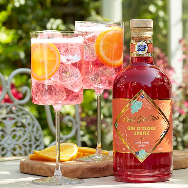 Summer spritz glasses with orange garnish