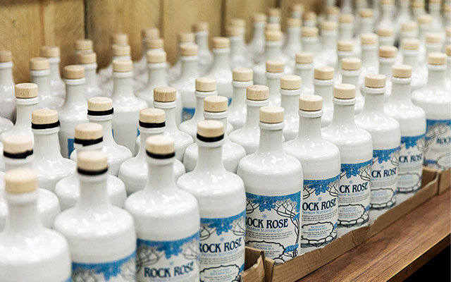 Rock Rose Gin bottles