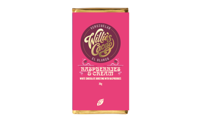 Willies raspberry and cream white chocolate bar