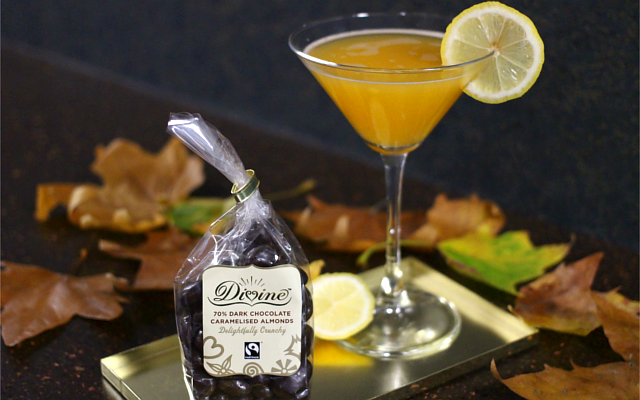 Apricot Cobbler gin cocktail with Divine Chocolate